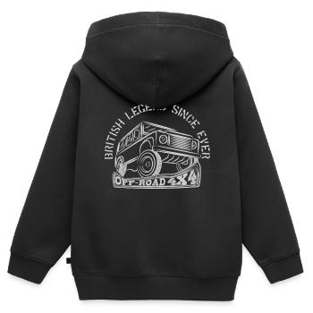 Landy BRITISH LEGEND SINCE EVER - Kinder Premium Organic Zip Hoodie - Schwarz - Hinten - AI Model Kid Male (0cm)