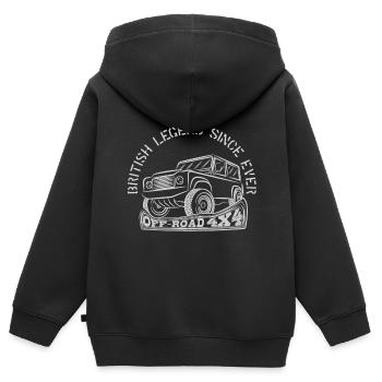 BRITISH LEGEND SINCE EVER - Kinder Premium Organic Zip Hoodie - Schwarz - Hinten - AI Model Kid Male (0cm)