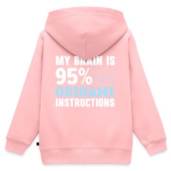 Mein Gehirn besteht zu 95% aus Origami-Anleitungen - Kinder Premium Organic Zip Hoodie - Rosa - Hinten - AI Model Kid Female (0cm)
