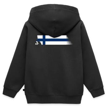 Finland Flag - Football National Team - Kids Premium Organic Zip-up Hoodie - black - Back - AI Model Kid Male (0cm)