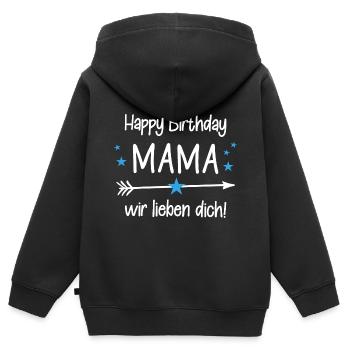 Happy Birthday Mama / Mutter Geburtstag - Kinder Premium Organic Zip Hoodie - Schwarz - Hinten - AI Model Kid Male (0cm)