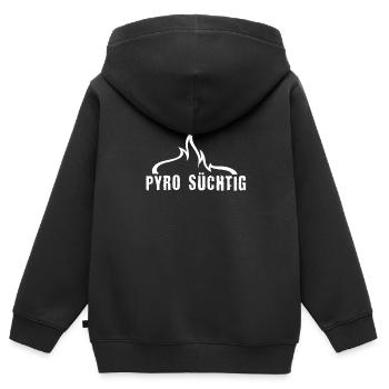 Silvester - Kinder Premium Organic Zip Hoodie - Schwarz - Hinten - AI Model Kid Male (0cm)
