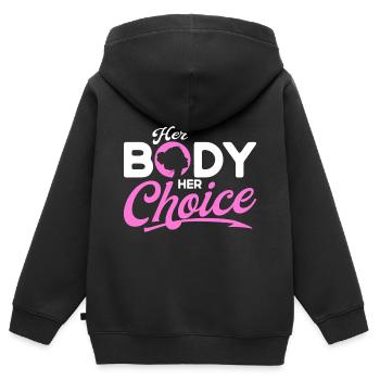 Women's rights Equal rights - Kids Premium Organic Zip-up Hoodie - black - Back - AI Model Kid Male (0cm)
