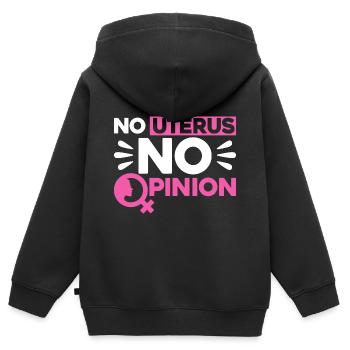 Rechte der Frauen Feministisch Ermächtigung Gesche - Kinder Premium Organic Zip Hoodie - Schwarz - Hinten - AI Model Kid Male (0cm)