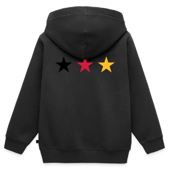 Drei Sterne Deutschlandfahne - Kinder Premium Organic Zip Hoodie - Schwarz - Hinten - AI Model Kid Male (0cm)