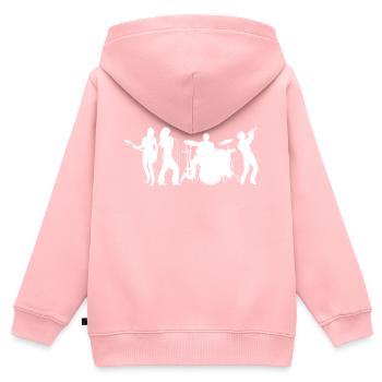 bande - Sweat Premium à capuche zippé enfant bio - rose - Dos - AI Model Kid Female (0cm)