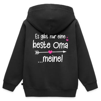 Es gibt nur eine beste Oma - Meine! Weltbeste Oma - Kinder Premium Organic Zip Hoodie - Schwarz - Hinten - AI Model Kid Male (0cm)