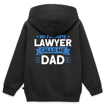 Avocat en droit Étudiant en droit Faculté de droit - Sweat Premium à capuche zippé enfant bio - noir - Dos - AI Model Kid Male (0cm)