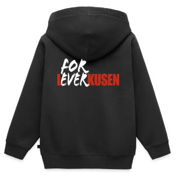 For Ever Leverkusen - Ich mag Leverkusen - Kinder Premium Organic Zip Hoodie - Schwarz - Hinten - AI Model Kid Male (0cm)