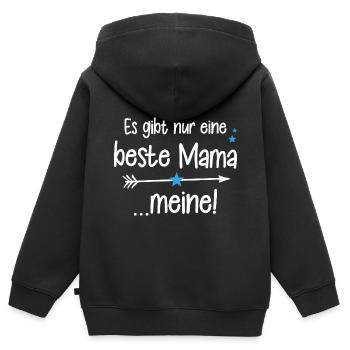 Es gibt nur eine beste Mama..Meine! Weltbeste Mama - Kinder Premium Organic Zip Hoodie - Schwarz - Hinten - AI Model Kid Male (0cm)