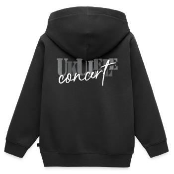Concert Ukulele Black White - Kids Premium Organic Zip-up Hoodie - black - Back - AI Model Kid Male (0cm)