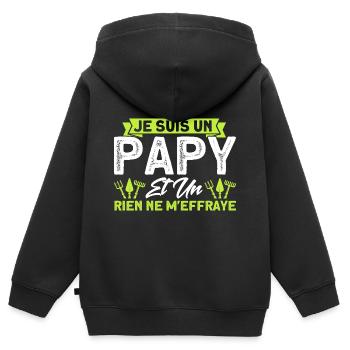 Gärtner Schrebergarten Gartenarbeit Geschenk - Kinder Premium Organic Zip Hoodie - Schwarz - Hinten - AI Model Kid Male (0cm)