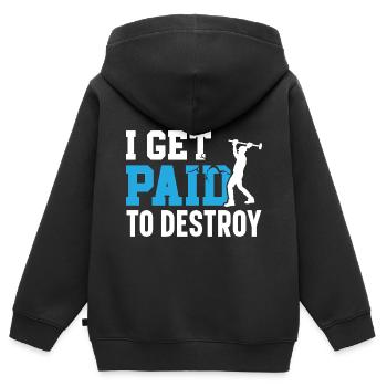 Je suis payé pour démolir des maisons Abris - Sweat Premium à capuche zippé enfant bio - noir - Dos - AI Model Kid Male (0cm)