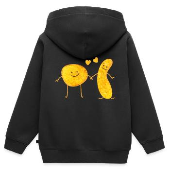 Snack Friends - Kids Premium Organic Zip-up Hoodie - black - Back - AI Model Kid Male (0cm)