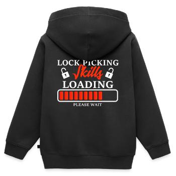 Schlösser knacken Schlüsseldienst Schlösserknacken - Kinder Premium Organic Zip Hoodie - Schwarz - Hinten - AI Model Kid Male (0cm)