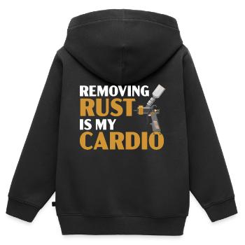 Je suis le peintre corporel spraytaculaire, de - Sweat Premium à capuche zippé enfant bio - noir - Dos - AI Model Kid Male (0cm)