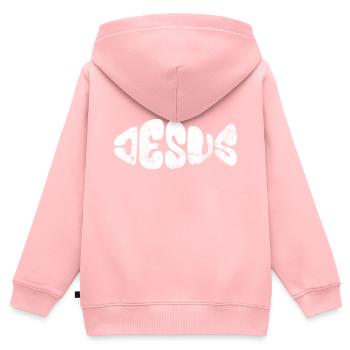 Jesus - Fisch - Liebe - Gläubige - Geschenk - Kinder Premium Organic Zip Hoodie - Rosa - Hinten - AI Model Kid Female (0cm)