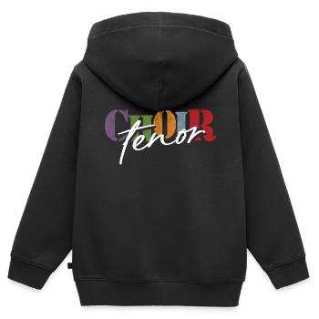 Chorale Chanteur ténor - Sweat Premium à capuche zippé enfant bio - noir - Dos - AI Model Kid Male (0cm)