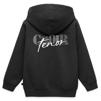 Chorale Chanteur ténor - Sweat Premium à capuche zippé enfant bio - noir - Dos - AI Model Kid Male (0cm)