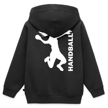 Handball Handballerin Handballer Torwart Sportler - Kinder Premium Organic Zip Hoodie - Schwarz - Hinten - AI Model Kid Male (0cm)
