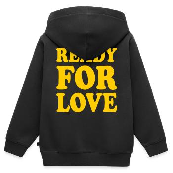 Ready for love - Kinder Premium Organic Zip Hoodie - Schwarz - Hinten - AI Model Kid Male (0cm)