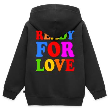 Ready for love - Kinder Premium Organic Zip Hoodie - Schwarz - Hinten - AI Model Kid Male (0cm)