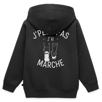 J peux pas j ai marche - Sweat Premium à capuche zippé enfant bio - noir - Dos - AI Model Kid Male (0cm)