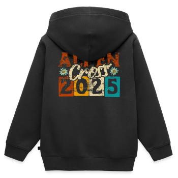 Alpen Cross 2025 - Itinéraires de randonnée à vélo - Sweat Premium à capuche zippé enfant bio - noir - Dos - AI Model Kid Male (0cm)