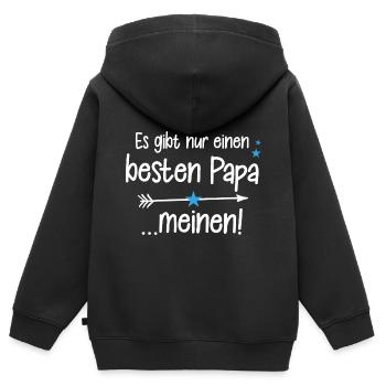 Es gibt nur einen besten Papa - Meinen! - Kinder Premium Organic Zip Hoodie - Schwarz - Hinten - AI Model Kid Male (0cm)