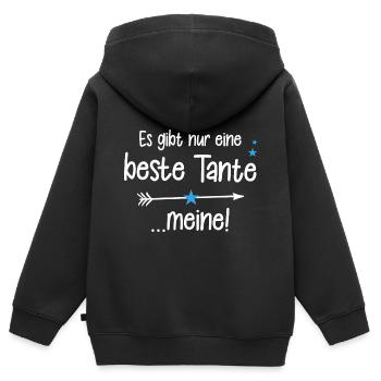 Es gibt nur eine beste Tante - meine! - Kinder Premium Organic Zip Hoodie - Schwarz - Hinten - AI Model Kid Male (0cm)