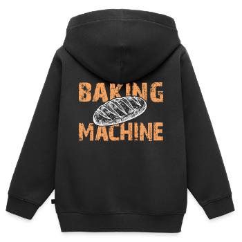 Ich backe mein Brot selbst - Kinder Premium Organic Zip Hoodie - Schwarz - Hinten - AI Model Kid Male (0cm)
