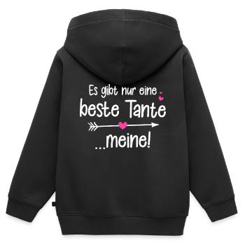 Es gibt nur eine beste Tante - meine! - Kinder Premium Organic Zip Hoodie - Schwarz - Hinten - AI Model Kid Male (0cm)