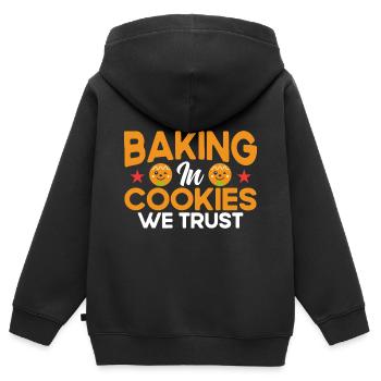 Weihnachtsbäckerei Lebkuchen Lebkuchen backen Gesc - Kinder Premium Organic Zip Hoodie - Schwarz - Hinten - AI Model Kid Male (0cm)