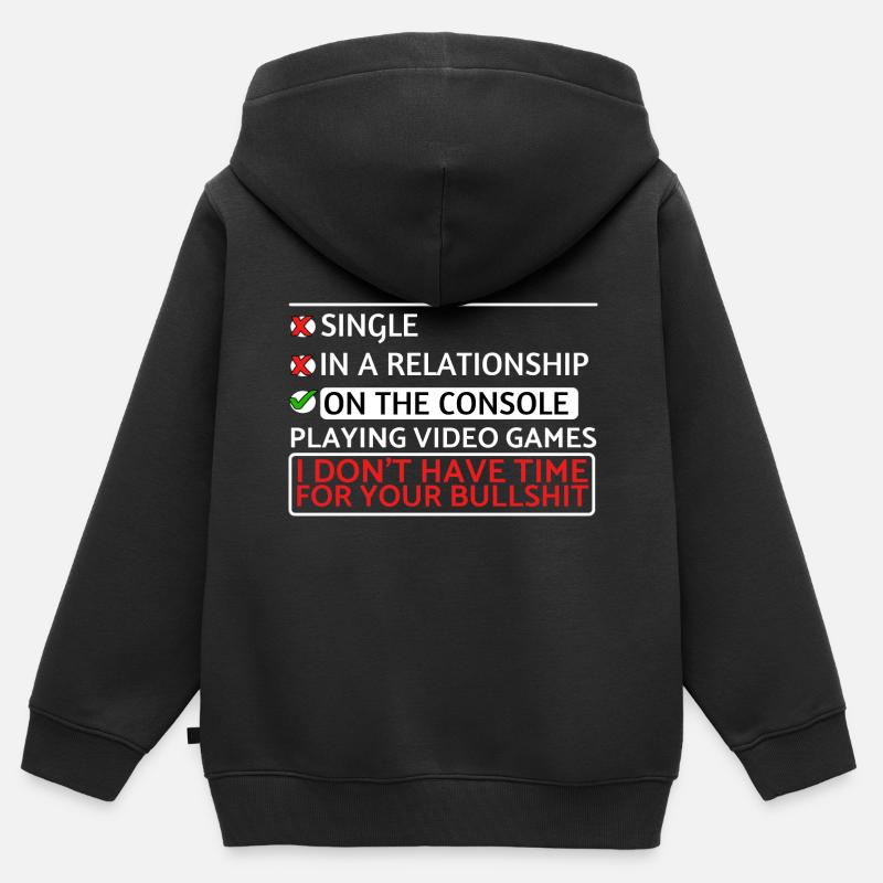 Sur la console geekin - Sweat Premium à capuche zippé enfant bio - noir