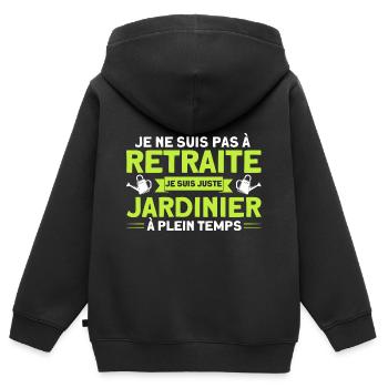 Garten Schrebergarten Gartenarbeit Geschenk - Kinder Premium Organic Zip Hoodie - Schwarz - Hinten - AI Model Kid Male (0cm)