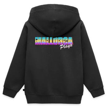 Majorque Playa - Sweat Premium à capuche zippé enfant bio - noir - Dos - AI Model Kid Male (0cm)