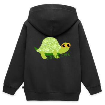 Lime turtle. - Kids Premium Organic Zip-up Hoodie - black - Back - AI Model Kid Male (0cm)