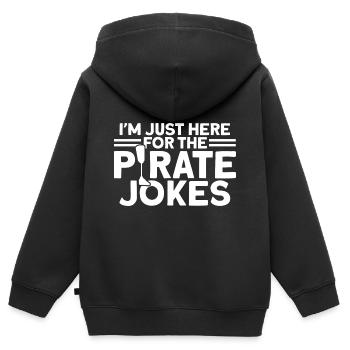 Für die Piratenwitze Amputierte Geschenk - Kinder Premium Organic Zip Hoodie - Schwarz - Hinten - AI Model Kid Male (0cm)