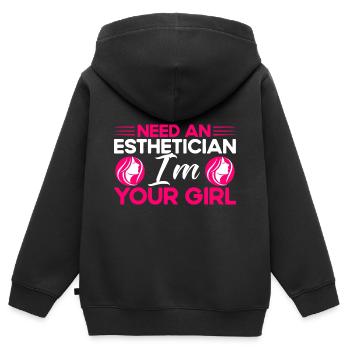 Maskenbildner Kosmetikerin Kosmetik Geschenk - Kinder Premium Organic Zip Hoodie - Schwarz - Hinten - AI Model Kid Male (0cm)