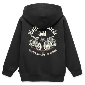 Waffenschmiede Suhl - Simson S51 - Schwalbe KR51 - Kinder Premium Organic Zip Hoodie - Schwarz - Hinten - AI Model Kid Male (0cm)