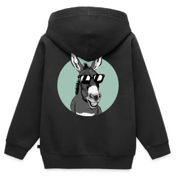 Donkey Donkey Mule Muli - Kids Premium Organic Zip-up Hoodie - black - Back - AI Model Kid Male (0cm)