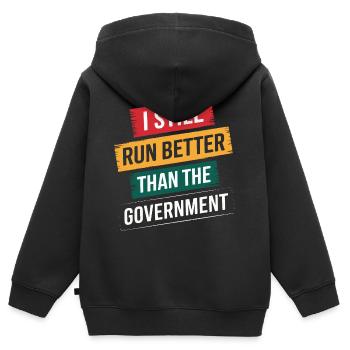Invalidité due à l’amputation - Sweat Premium à capuche zippé enfant bio - noir - Dos - AI Model Kid Male (0cm)
