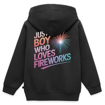 Pyrotechniker Feuerwerk Pyrotechnik - Kinder Premium Organic Zip Hoodie - Schwarz - Hinten - AI Model Kid Male (0cm)
