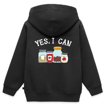 Ja, ich kann Lebensmittel einmachen Einmachen in D - Kinder Premium Organic Zip Hoodie - Schwarz - Hinten - AI Model Kid Male (0cm)