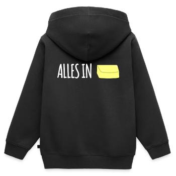 Alles in Butter - Kinder Premium Organic Zip Hoodie - Schwarz - Hinten - AI Model Kid Male (0cm)