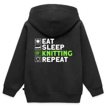 Stricken Stricken Stricken Liebhaber Geschenk - Kinder Premium Organic Zip Hoodie - Schwarz - Hinten - AI Model Kid Male (0cm)