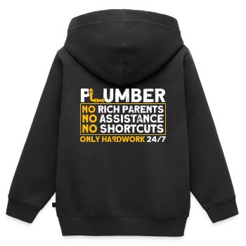 Robinetterie sanitaire Commerce - Sweat Premium à capuche zippé enfant bio - noir - Dos - AI Model Kid Male (0cm)