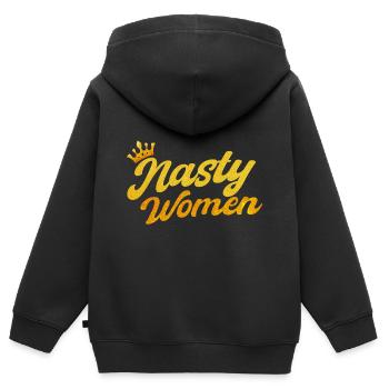 Rechte der Frauen Ermächtigung Feministisch Gesche - Kinder Premium Organic Zip Hoodie - Schwarz - Hinten - AI Model Kid Male (0cm)