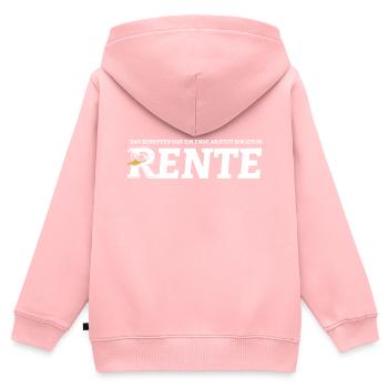Rente Ente Cartoon Das Schuften hat ein Ende - Kinder Premium Organic Zip Hoodie - Rosa - Hinten - AI Model Kid Female (0cm)