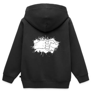 Fist Bump Splash - Kinder Premium Organic Zip Hoodie - Schwarz - Hinten - AI Model Kid Male (0cm)